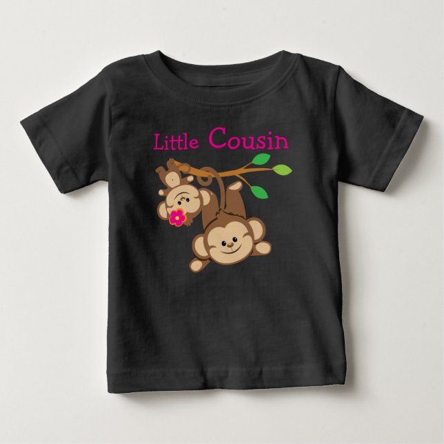 Boy, Girl Monkeys Little Cousin Baby T-Shirt (Front)