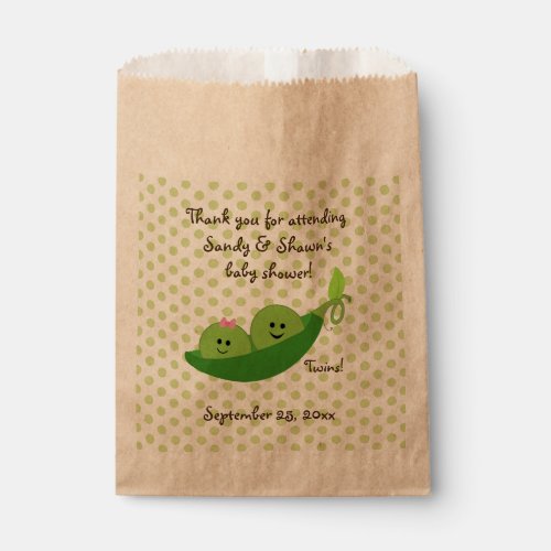 Boy Girl Peas In A Pod Baby Favor Bag
