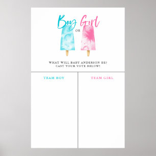 Boy Girl Popsicle Gender Reveal Prediction Sign