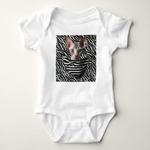 Boy Girl Sphynx Cat Cute Pet Funny Kitty Zebra Baby Bodysuit