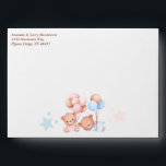 Boy Girl Teddy Bear Personalized  Envelope<br><div class="desc">This Boy Girl Teddy Bear Personalized envelope is perfect to package your teddy bear invites. We can bearly wait to celebrate you gives your guests the anticipation of a cozy plush event. The pink and blue balloons are perfect for a celebration in honor of the arrival of boy girl twins...</div>