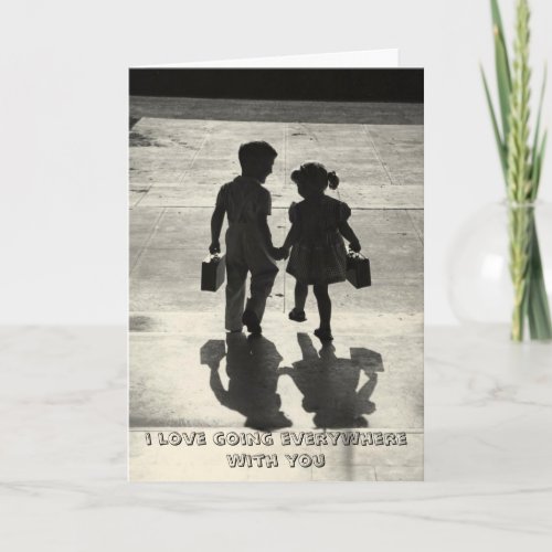 Boy  Girl True Love Greeting card holding hands