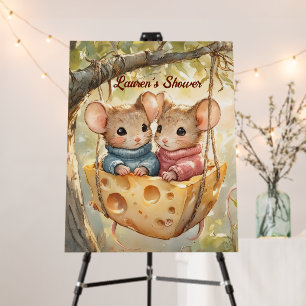 Boy Girl Twin Baby Shower Sign