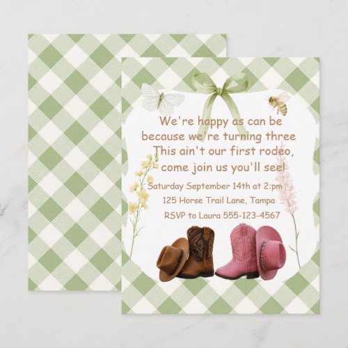 Boy Girl Twin Birthday Digital Download Invitation