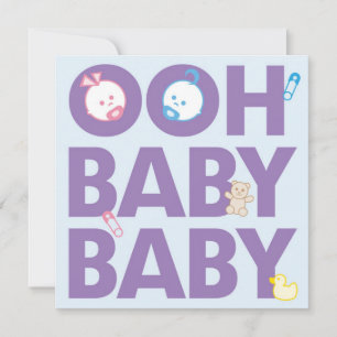 Boy & Girl Twins Baby Shower Invitation