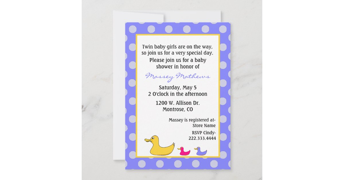 Boy & Girl Twins Baby Shower Invitation Zazzle