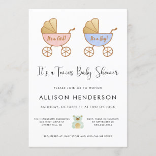 Zazzle twin shop baby shower invitations