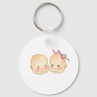 Boy Girl Twins Graphic Keychain