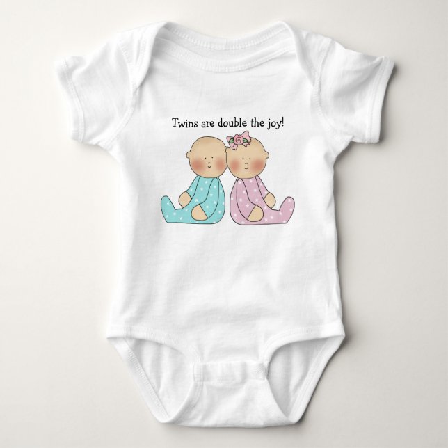 Boy Girl Twins Infant Creeper (Front)
