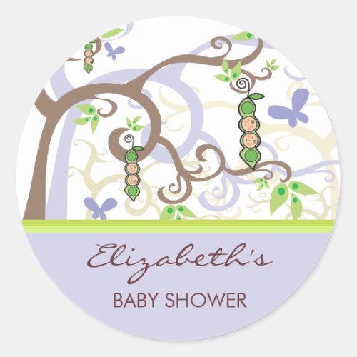 Boy Girl Twins Peas In A Pod Baby Shower Sticker