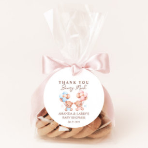 Boy Girl Twins Teddy Bear Baby Shower Favor Tags