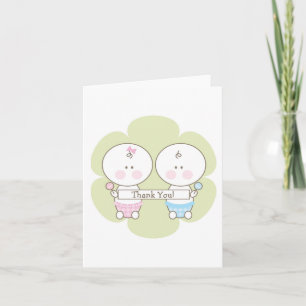 Boy & Girl Twins Thank You Card