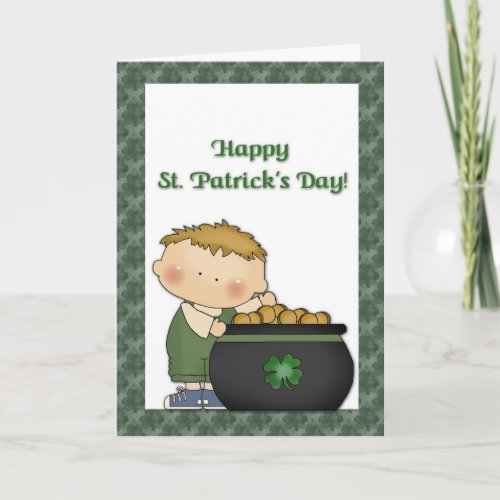 Boy Gold St Patricks Day Card