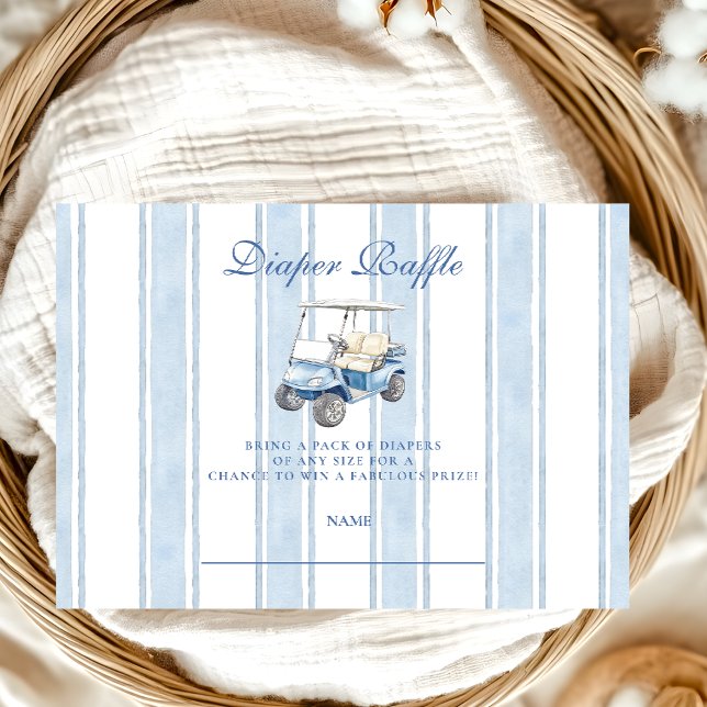 Boy Golf Baby Shower  Diapper Raffle Enclosure Card (Creator Uploaded)