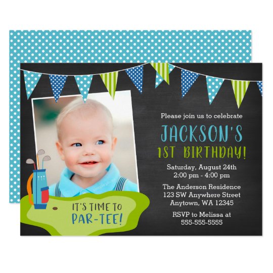 Boy Golf Birthday Party Photo Invitations Zazzle Boy Golf Birthday Party Photo Invitations