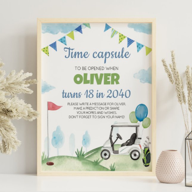 Boy Golf Birthday Time Capsule Sign (Creator Uploaded)