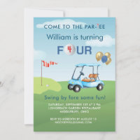 Boy Golf Cart Par-tee 4TH Birthday