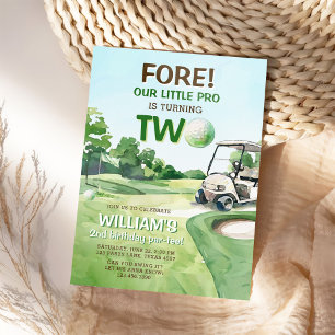 Boy Golf Par-tee 2nd Birthday Invitation