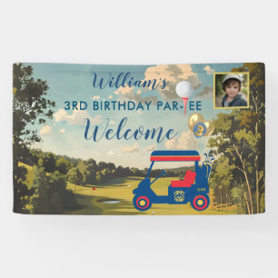 Boy Golf Theme 3rd Birthday Party Banner