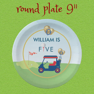 Boy Golf Theme 5th Birthday Party  Paper Plates