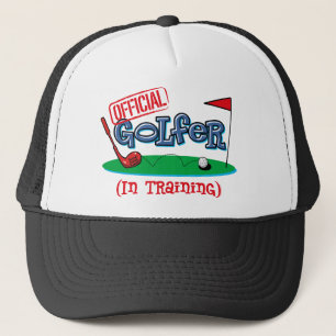 Boy Golfer In Training Trucker Hat