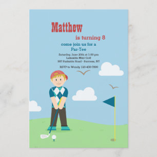 Boy Golfer Invitation