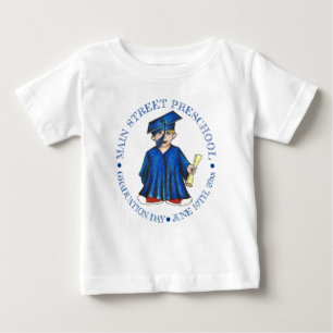 Boy Graduate Blue Cap Preschool Graduation Baby T-Shirt