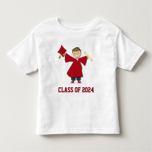 Boy Graduate Maroon Cap  Gown Class of 2024