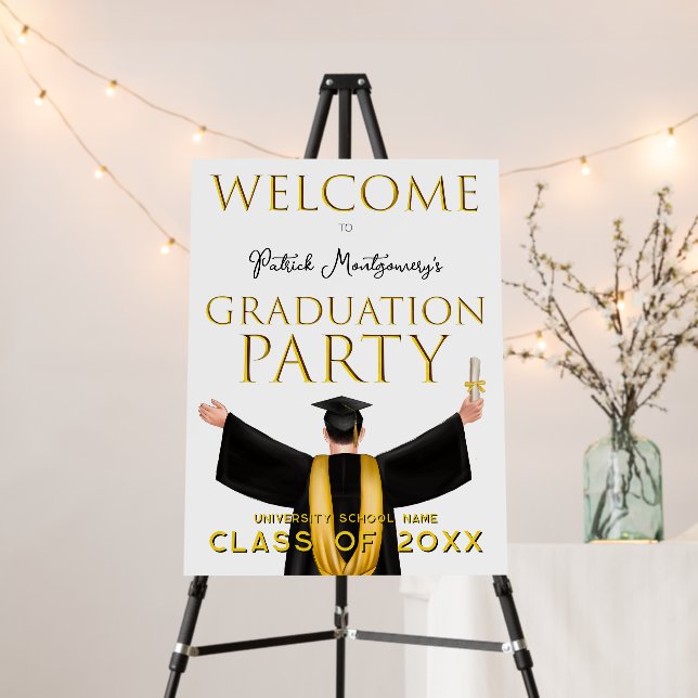 Boy Graduation Party Welcome Sign (In Situ (Stand))