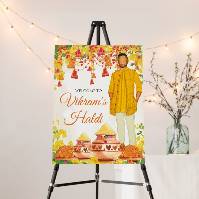Boy Haldi posters & Groom Haldi signs (In Situ (Stand))