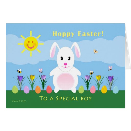 Boy Happy Easter - Easter Bunny Greeting Cards | Zazzle