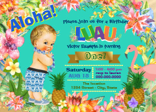 luau party invitations zazzle
