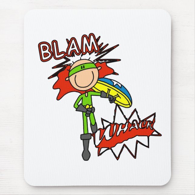 Boy Hero with Shield Mouse Pad (Front)