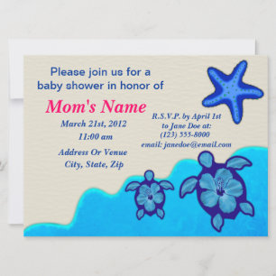 Boy Honu Baby Shower Invitation