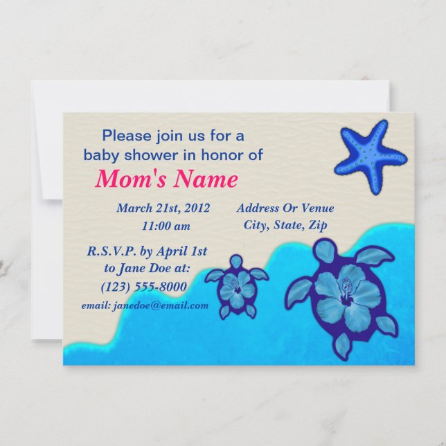 Boy Honu Baby Shower Invitation (Front)