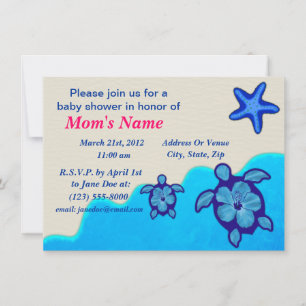 Boy Honu Baby Shower Invitation