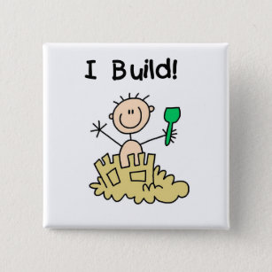 Boy I Build Castles Tshirts and Gifts Button