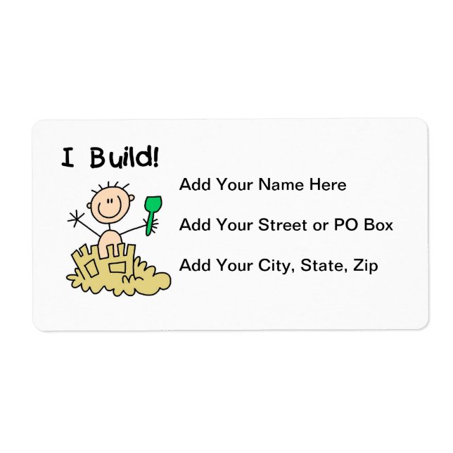 Boy I Build Label (Front)