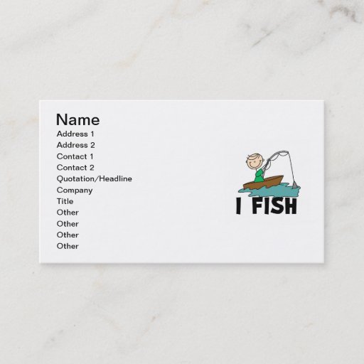Customizable Boy I Fish Business Card Templates