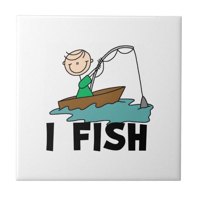 Boy I Fish Ceramic Tile (Front)