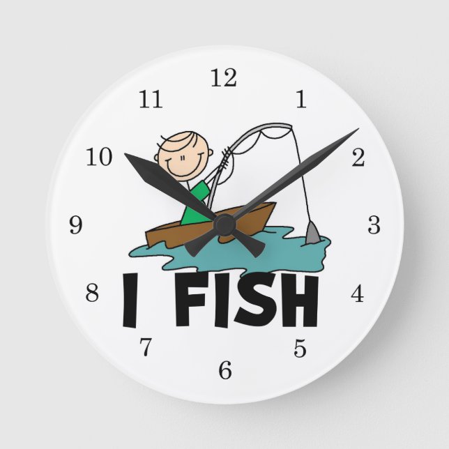 Boy I Fish Round Clock (Front)