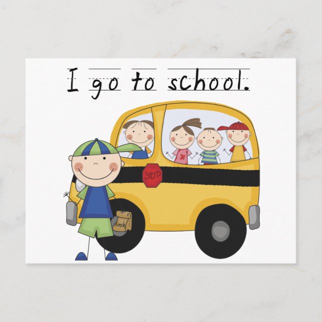 Boy I Go To School T-shirts and Gifts Postcard (Front)