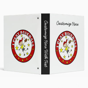 Boy I Play Baseball T-shirts and Gifts 3 Ring Binder