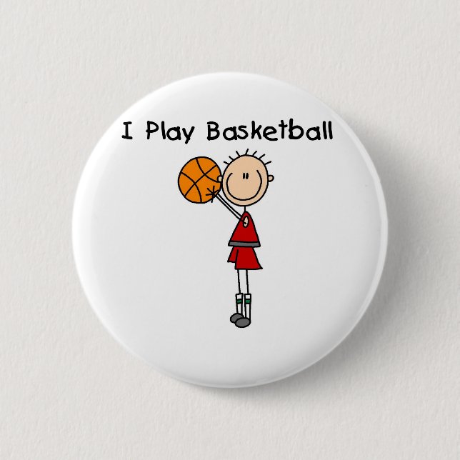 Boy I Play Basketball Button (Front)