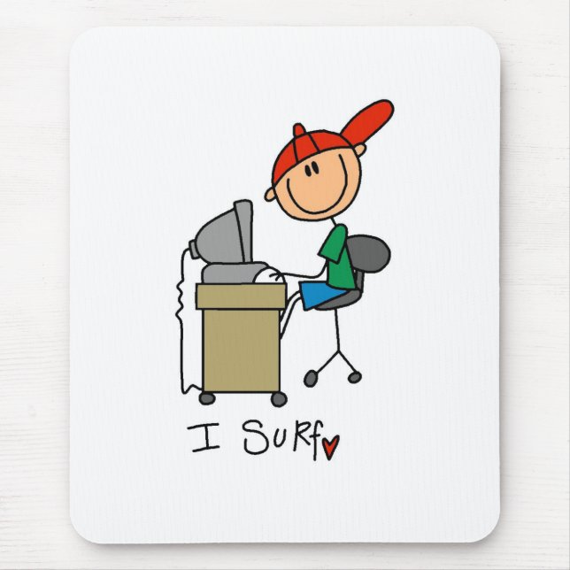 Boy I Surf the Web Mouse Pad (Front)