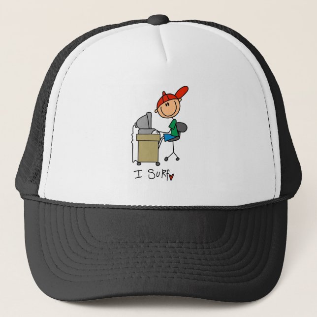 Boy I Surf the Web Trucker Hat (Front)