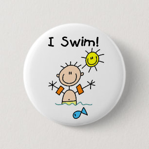 Boy I Swim Button