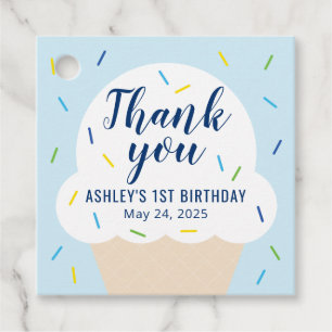 Boy Ice Cream Party Favor Tag