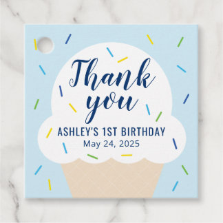 Boy Ice Cream Party Favor Tag