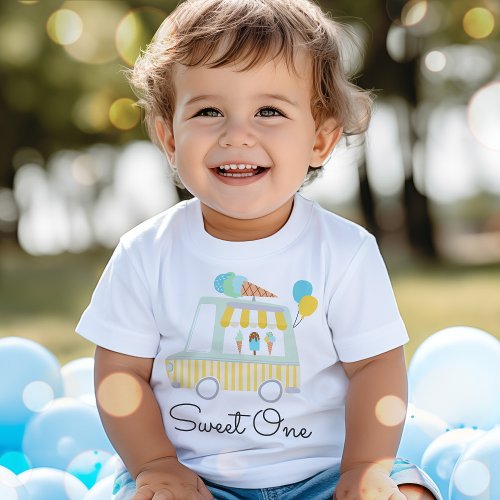 Boy Ice Cream Sweet One 1st Birthday Party Outfit Baby T_Shirt